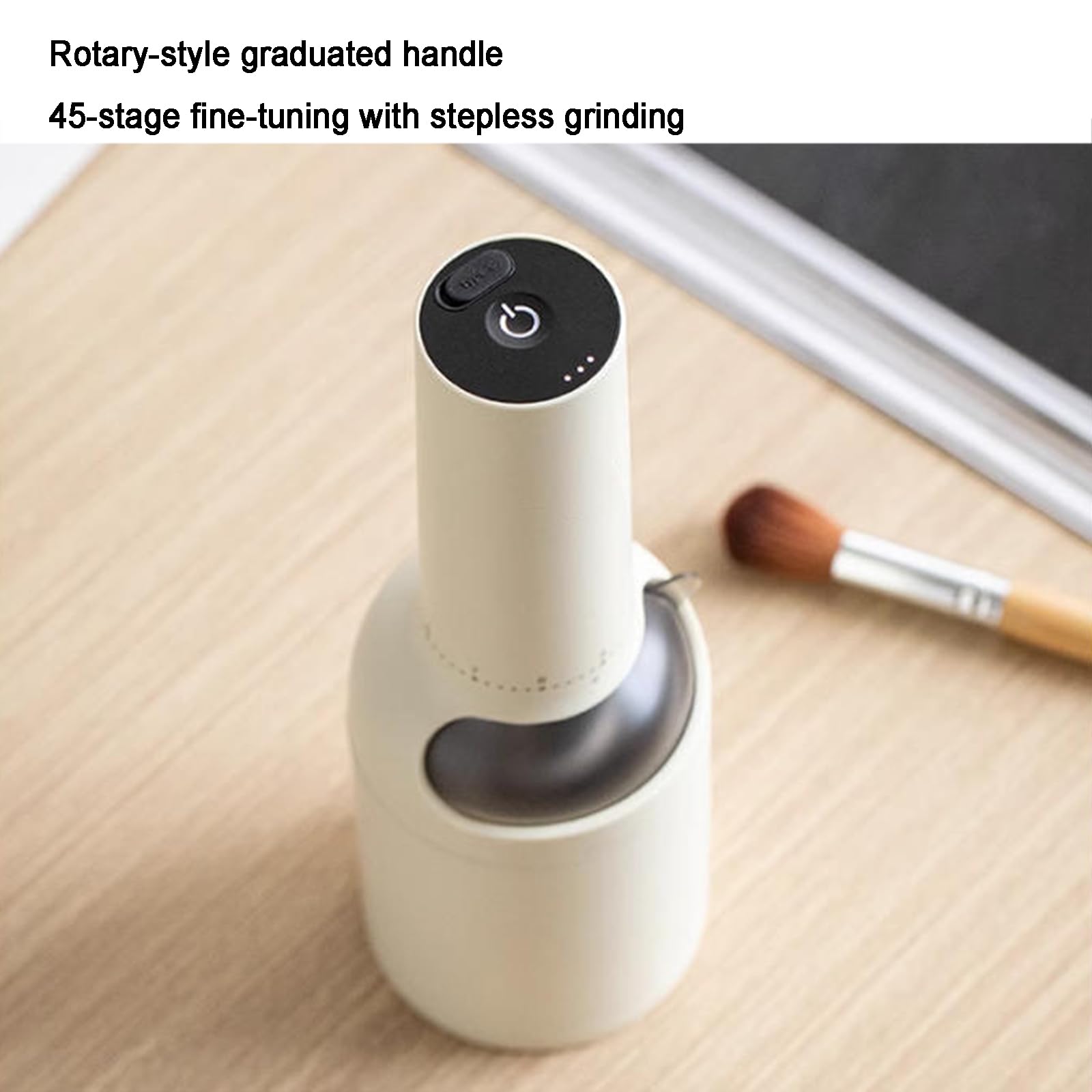 Macinacaffè Elettrico, Macinacaffè Conico Portatile Senza Fili, con 45 Impostazioni Regolabili, Ricaricabile Tramite USB, per caffè Espresso, caffè Americano E caffè Francese