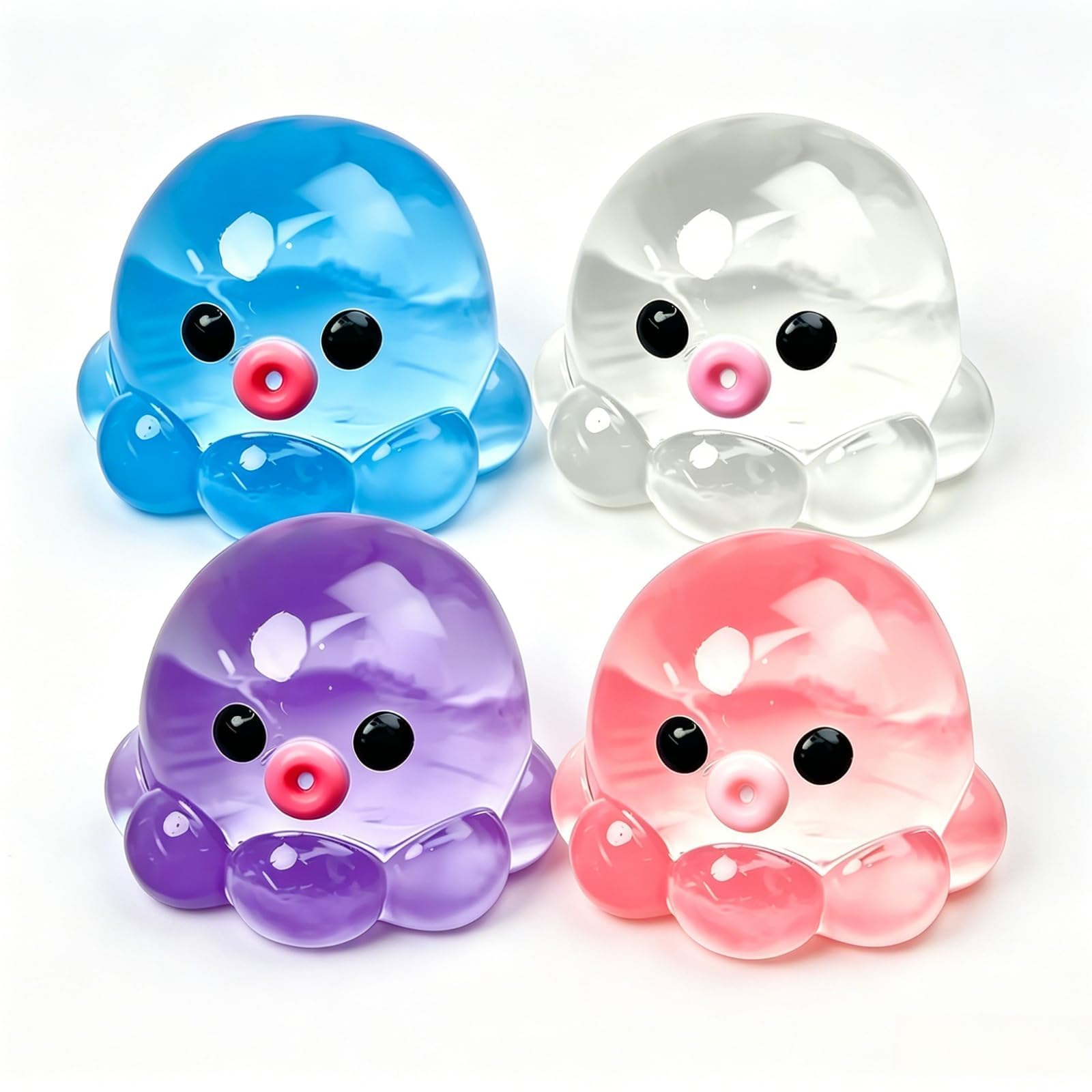 4PCS Octopus Squeeze Set, Squeeze Animals in Purple Pink Blue, Animal Squeezes Squeeze Octopus Shape, Jelly Fish Jellyfish Handheld Items