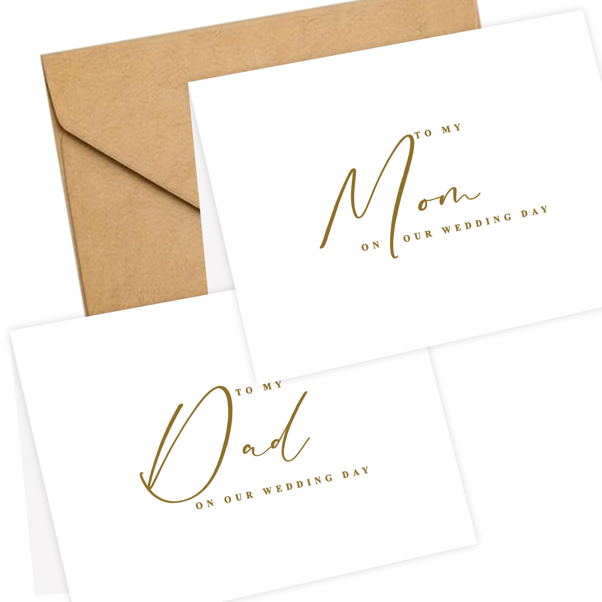 LADY&HOME Set of 2 Wedding Day Cards to Dad and Mom,To My Dad and Mom on My Wedding Day Card (C2:Dad & Mom)