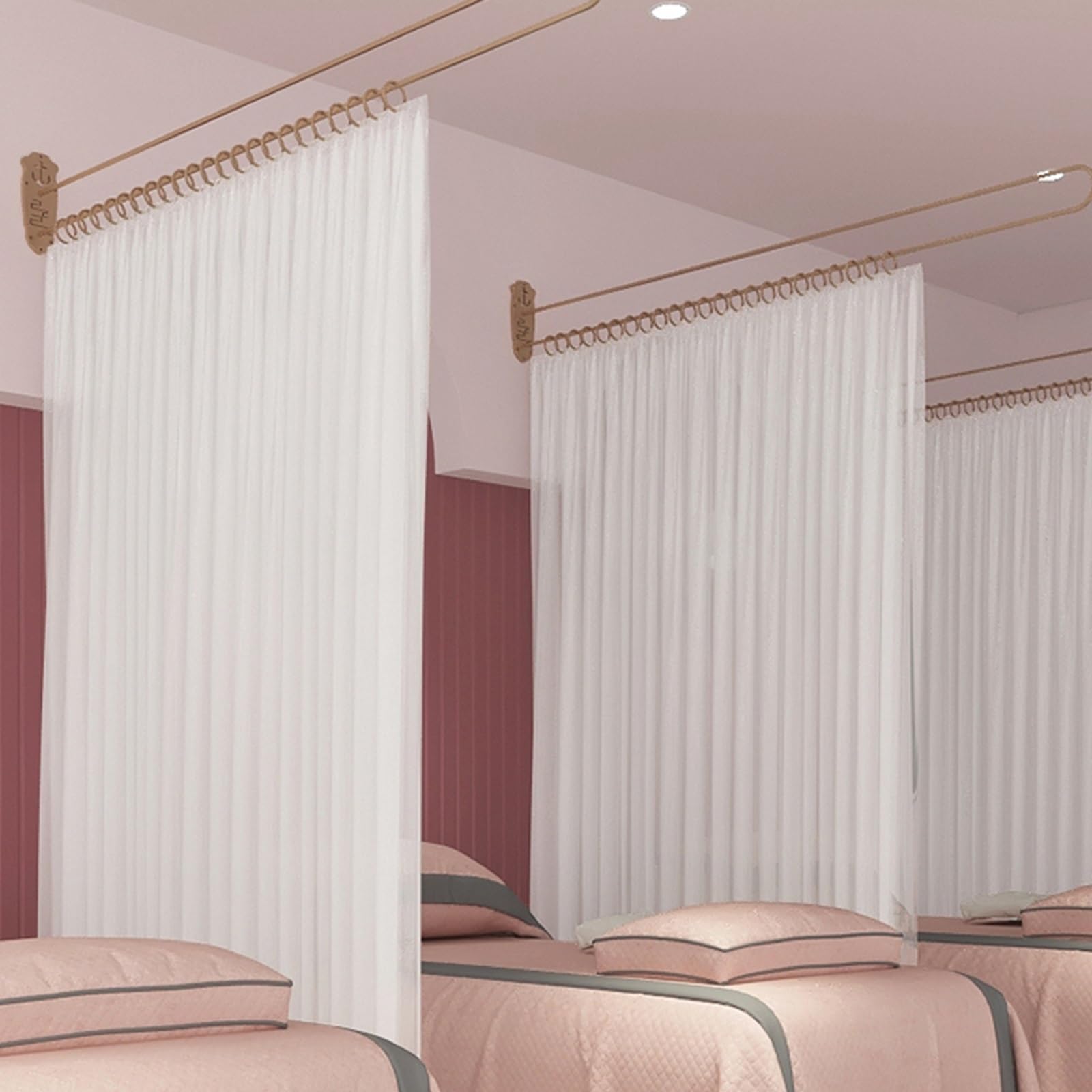 GLDYTVF d Partition Curtain Rod with WallMounted Privacy Divider for Salon Health Center and Living RoomStylish Curtain Rod for Enhanced Privacy and Decor