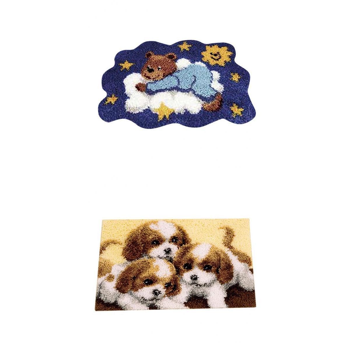 THE STYLE SUTRA 2 Set Latch Hook Kits with Basic Tool and Instruction - Bear and Puppy-image-39