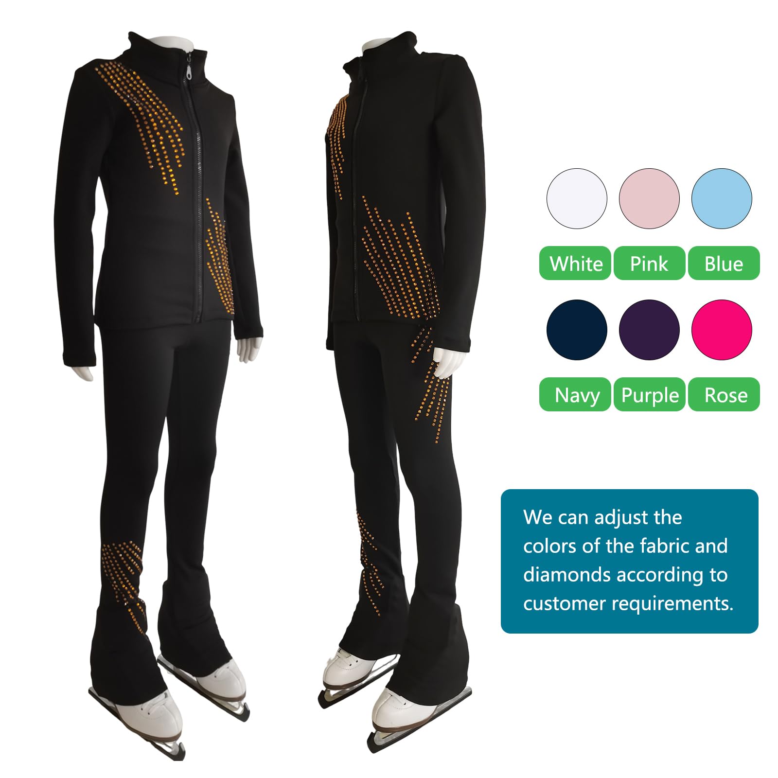 LIUHUO Chaqueta de patinaje artístico para niñas y mujeres, cálida y cómoda