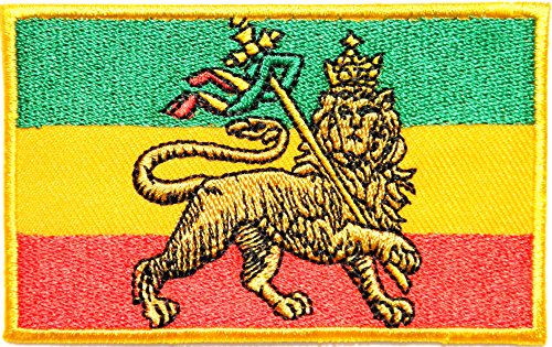 African Flag The Lion of Judah Rasta Rastafari Jamaica Reggae Logo Jacket T shirt Patch Sew Iron on Embroidered Badge Sign Costume