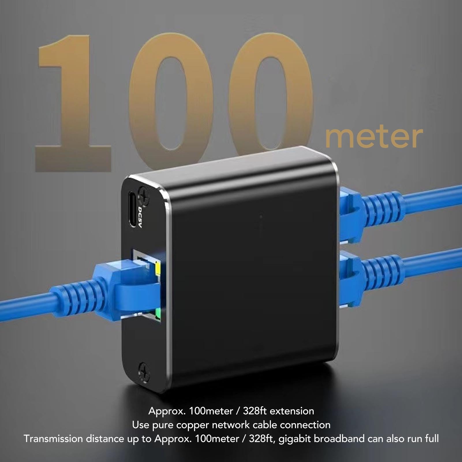 Rozdzielacz Ethernet RJ45 1 na 2 Udziały, Karta Sieciowa Gigabit 1000Mbps, Rozdzielacz Ethernet RJ45 Udostępnianie Dwóch urządzeń za pomocą Kabla Zasilającego USB Zgodny z Cat5