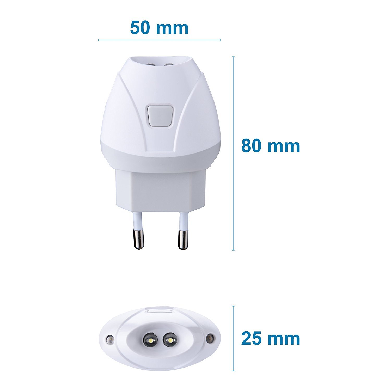 Electraline 58310 Torcia d'Emergenza Automatica con Funzione Luce di Cortesia, Nero