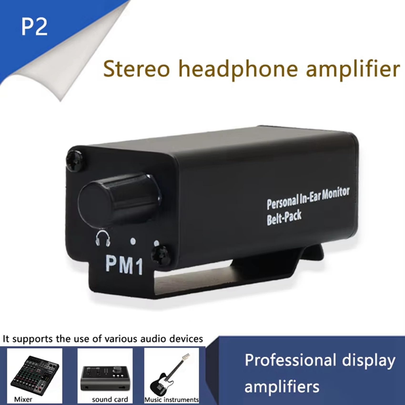 6X Mini Amplificatore per Cuffie XLR Professionale in-Ear Stereo Personale PM1 Amplificatore per Cuffie HiFi Portatile