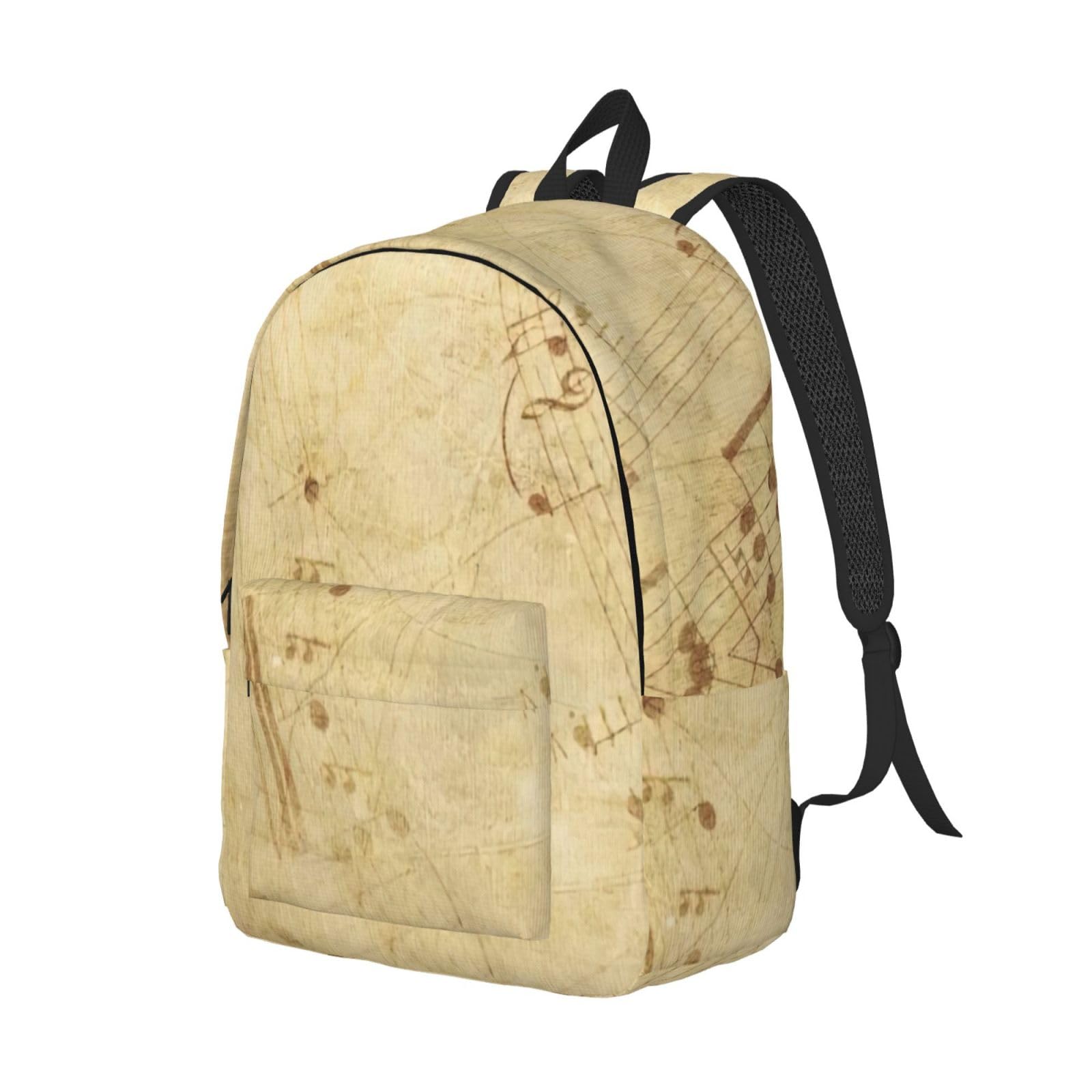 KoNsev Notenrucksack, Elementar-Büchertasche, Mädchen, Jungen, modisch, lässig, Tagesrucksack, Reisen, Uni, Lehrer, Schwarz , M