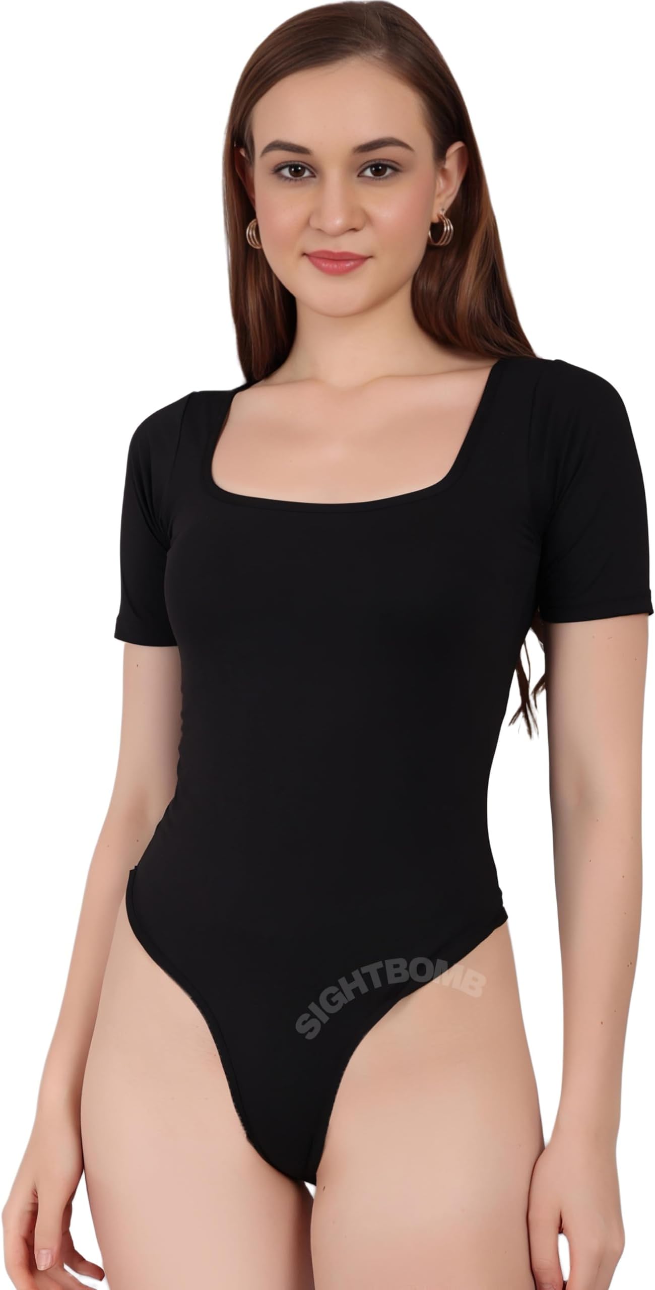 ULTRA SOFT SCOOP NECK TUMMY CONTROL SHAPEWEAR FEATHER TOUCH MICRO FIBRE BODYSUIT FOR WOMEN
