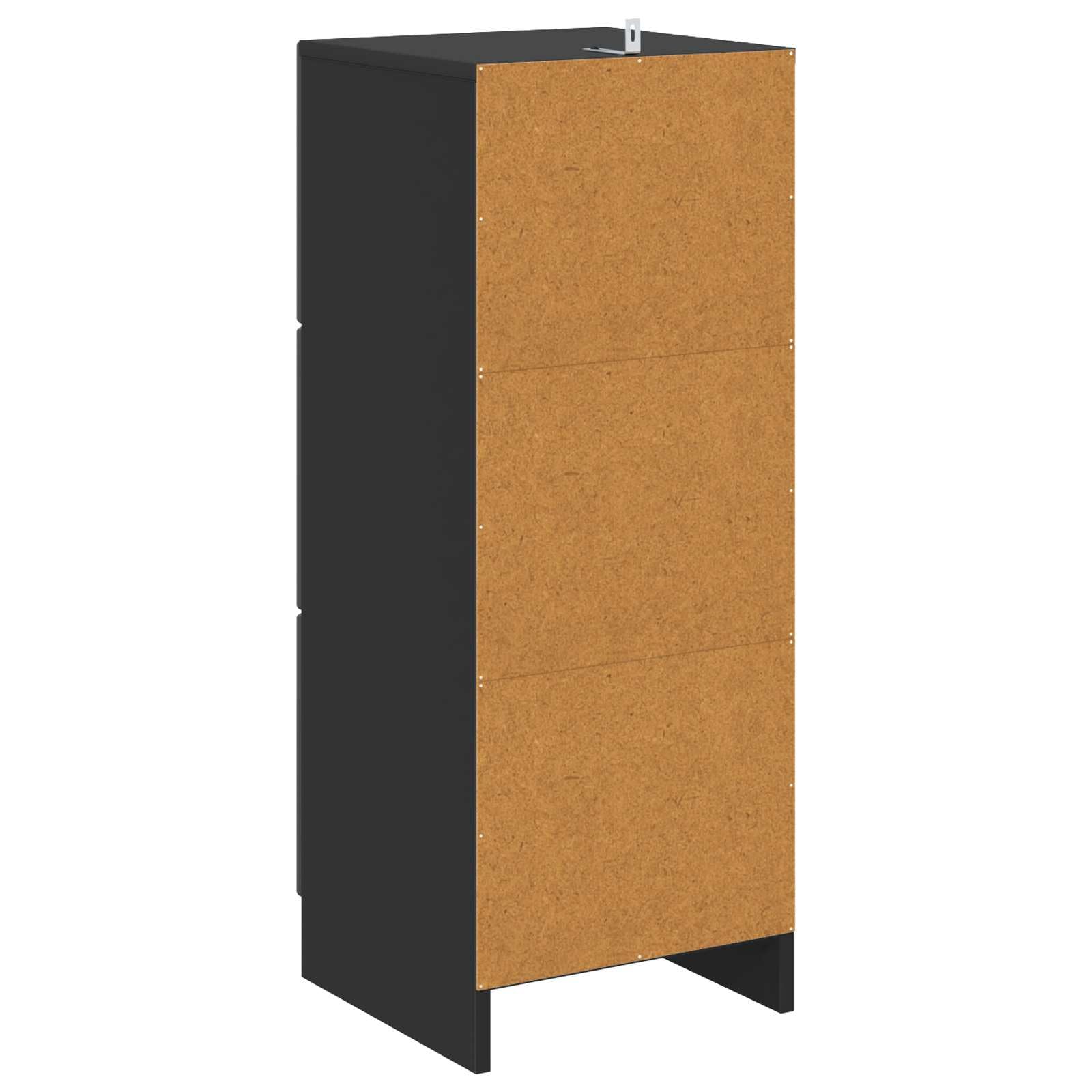 Schrank mit Schubladen, schwarz, 33 x 34,5 x 87 cm, aus technischem Holz | 3 Schubladen, ergonomische Griffe, rechteckiges Design, einfache Wartung, vielseitige Verwendung