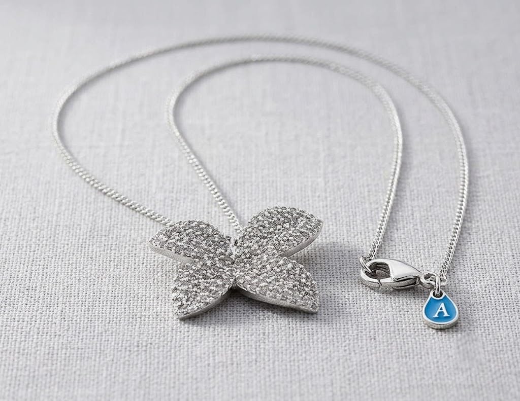 GocciAzzurra - Collana da Donna Dea Rhodium e Golden Crystal, Oro 24k e Argento, Collana con Pendente a Farfalla Effetto Pavé, Protezione E-Coating, Gioiello Made in Italy