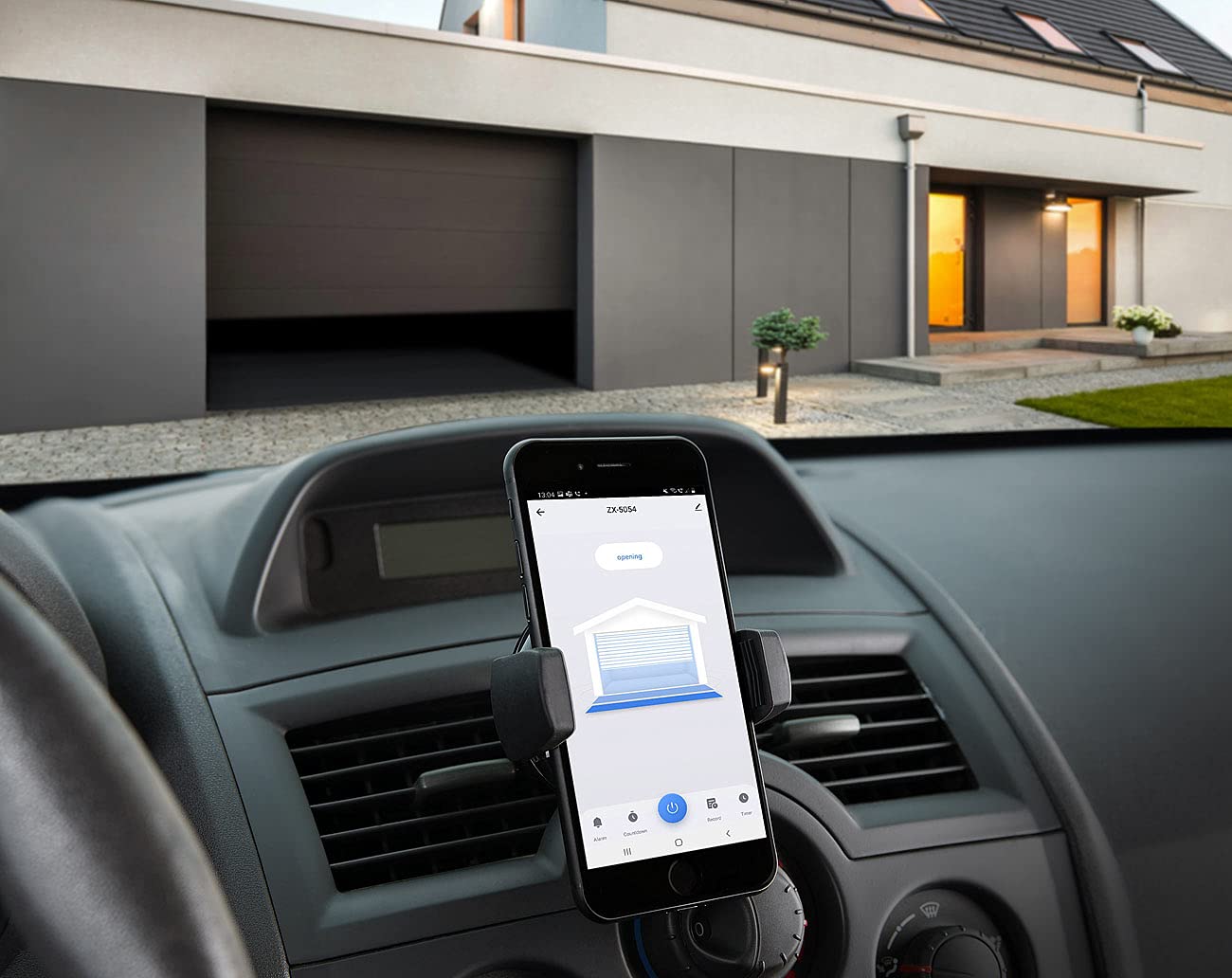 Lescars Garagentoröffner WLAN: 2er-Set WLAN-Garagentor-Steuerung mit App, Timer- & Countdown-Funktion (WLAN Garagentoröffner nachrüsten, WLAN-Taster Garagentor, Funkfernbedienung)