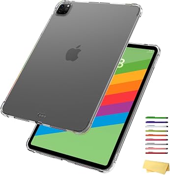 Clear Case for iPad Pro 11 inch M4 2024 Model A2836/A2837/A3006 Anti-Yellow Transparent Shockproof Soft TPU Back Cover [Support Pencil Charging] Slim Lightweight Flexible Silicone Shell