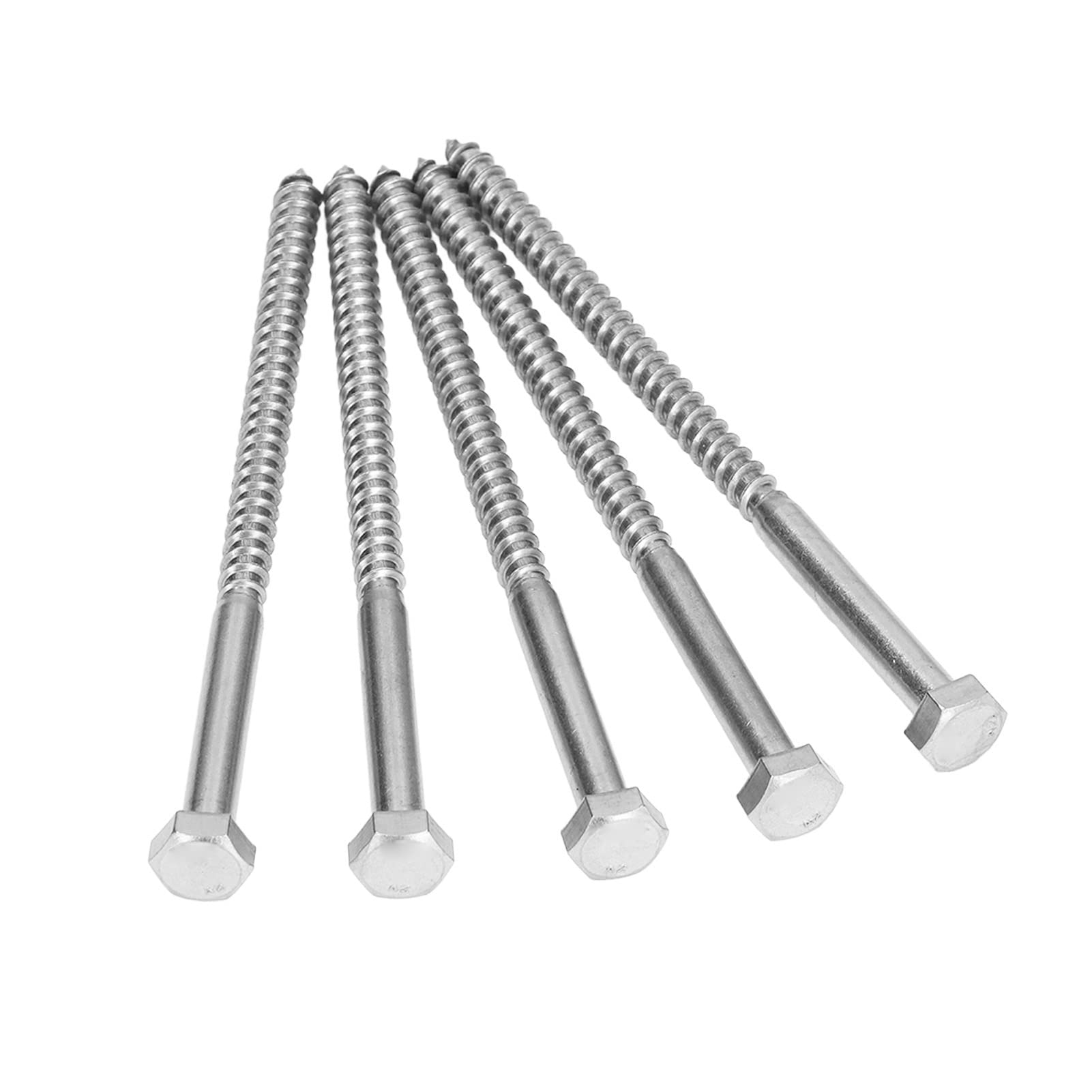 Boulons tire-fond vis tire-fond hexagonales M6 M8 vis tire-fond pour bois 304 acier inoxydable demi-filet boulon bois autotaraudeur bois tire-fond 50-150mm(M8*140MM)