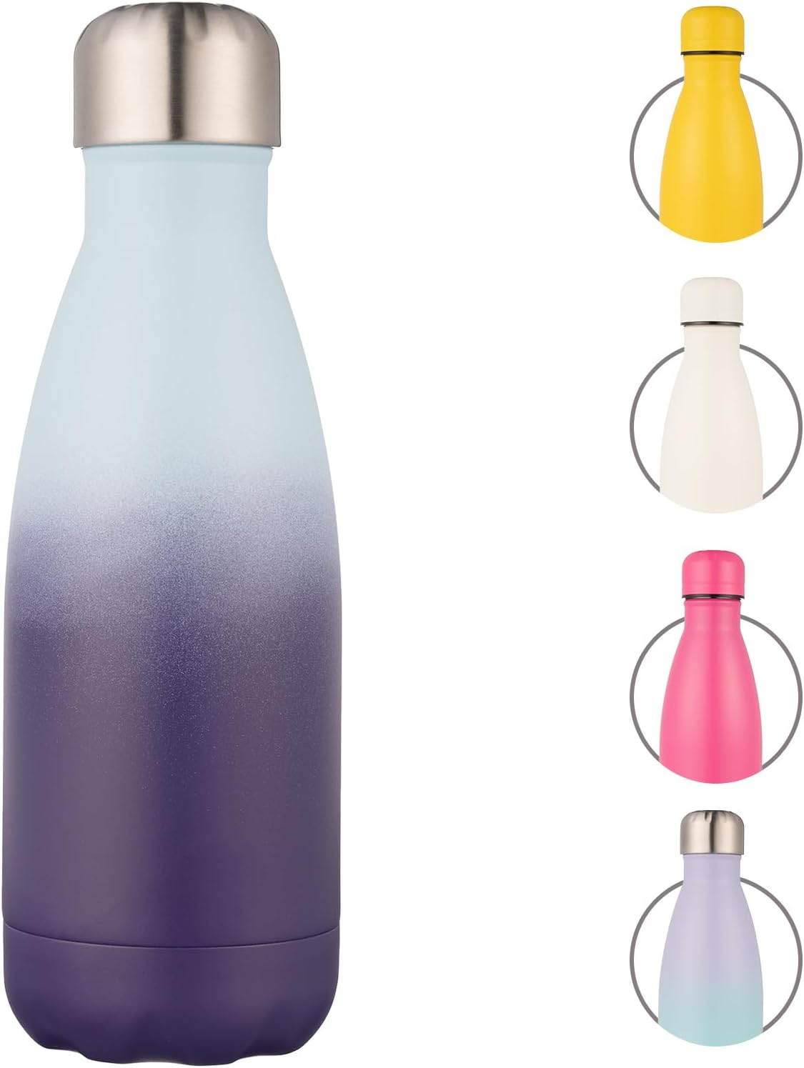 CaiCaiBaby 12OZ Insulated Water Bottle, Small Double Wall Stainless Steel Vacuum Bottle Re-usable Metal Thermo Flasks for School Sports Travel OceanDream