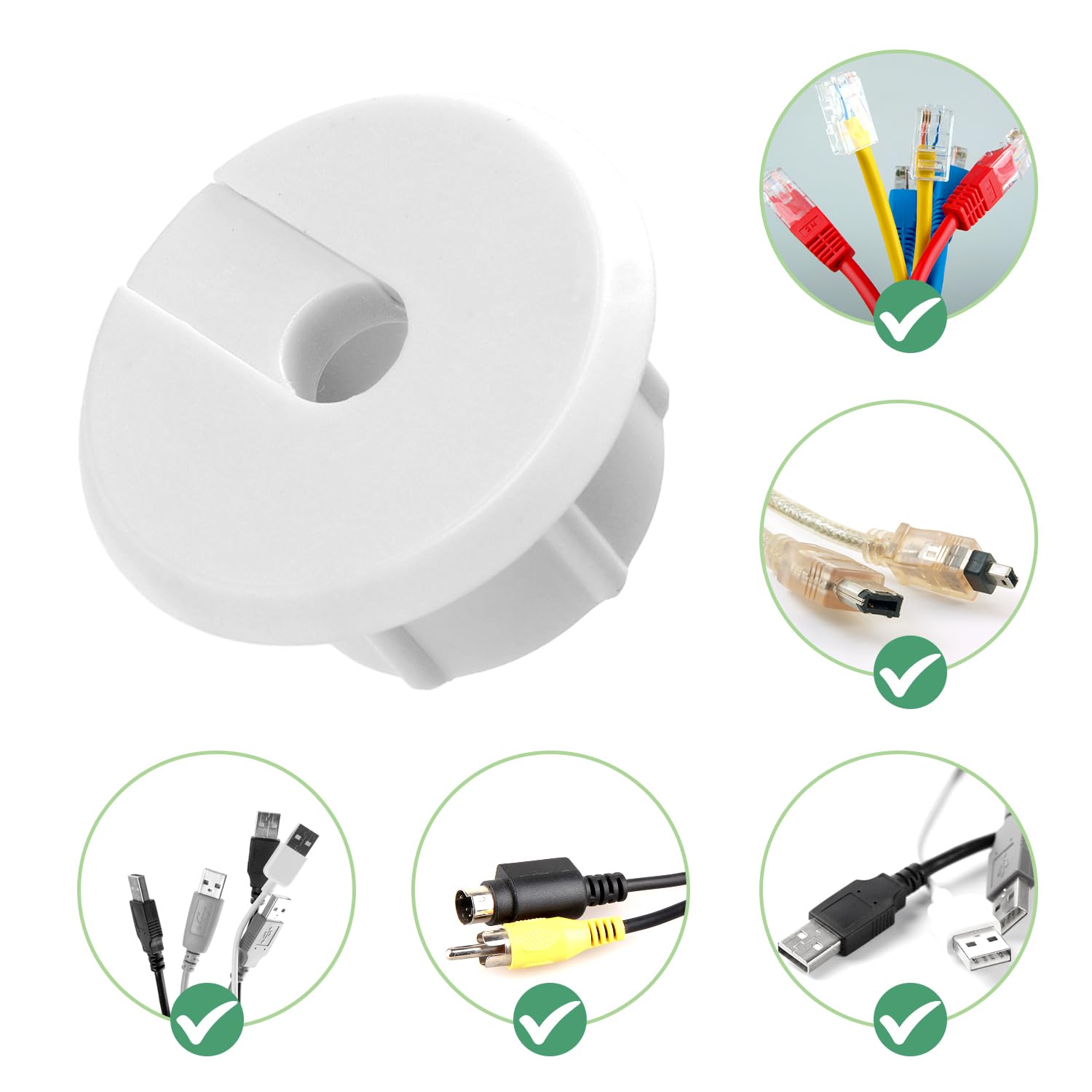 FANRTE 2 Stück Wandloch-Kabeldurchführung 1,9 Cm Für Starlink – Ethernet-Tülle Zum Aufstecken, Für Innen- & Außenwand, Knickschutz, Geteiltes Design