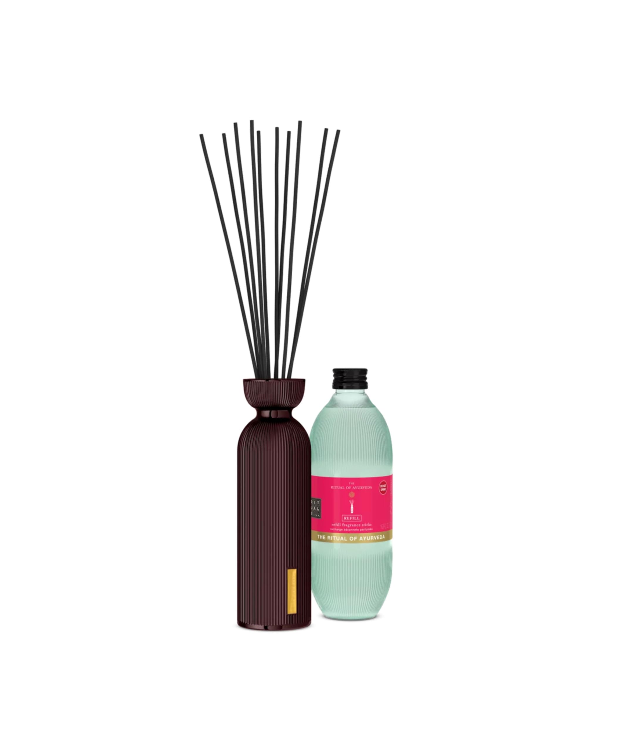 RITUALS Set de Regalo con Barritas aromáticas The Ritual of Ayurveda con Rosa India y Aceite de Almendra Dulce, Incluye además 1x Recarga de Fragancia 500ml y 3X Varillas de Repuesto