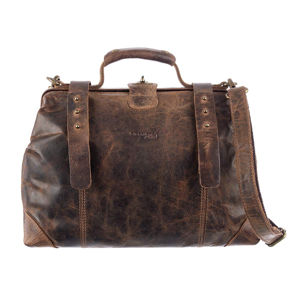Greenland Nature Arztkoffer Doktorkoffer Arzttasche Doktortasche Hebammentasche Doc Case Koffer Natur/beige oder braun aus feinstem Leder - Geschenkset
