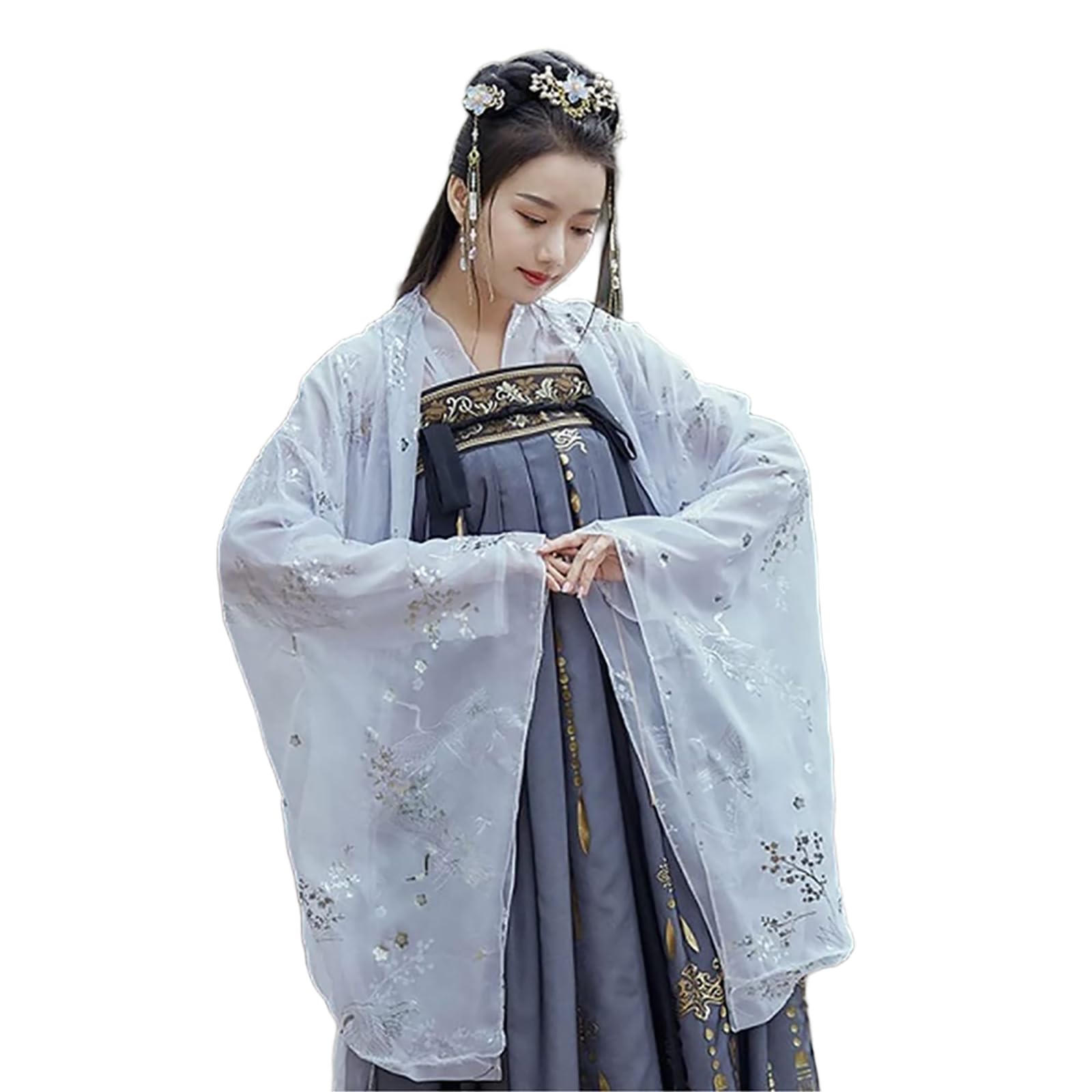 Abito Tradizionale Cinese da Donna (S-3XL), Taglie Forti - Costume da Principessa per Danza Femminile,M,C