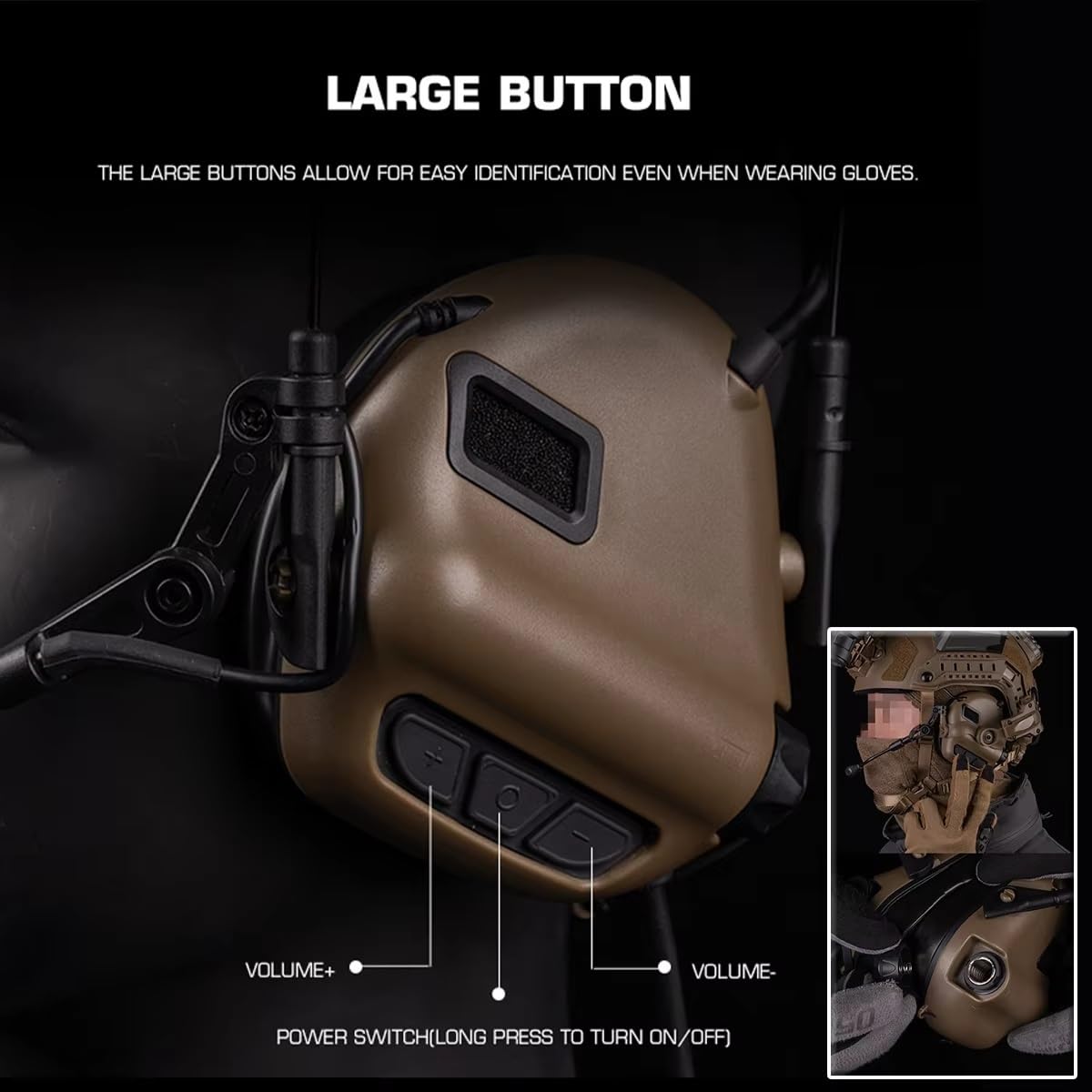 Cuffie Comunicazione Con Riduzione Del Rumore Pick-up Tattico Cuffie Protezione Acustica Tiro Accessori Regolabili Per Casco Softair