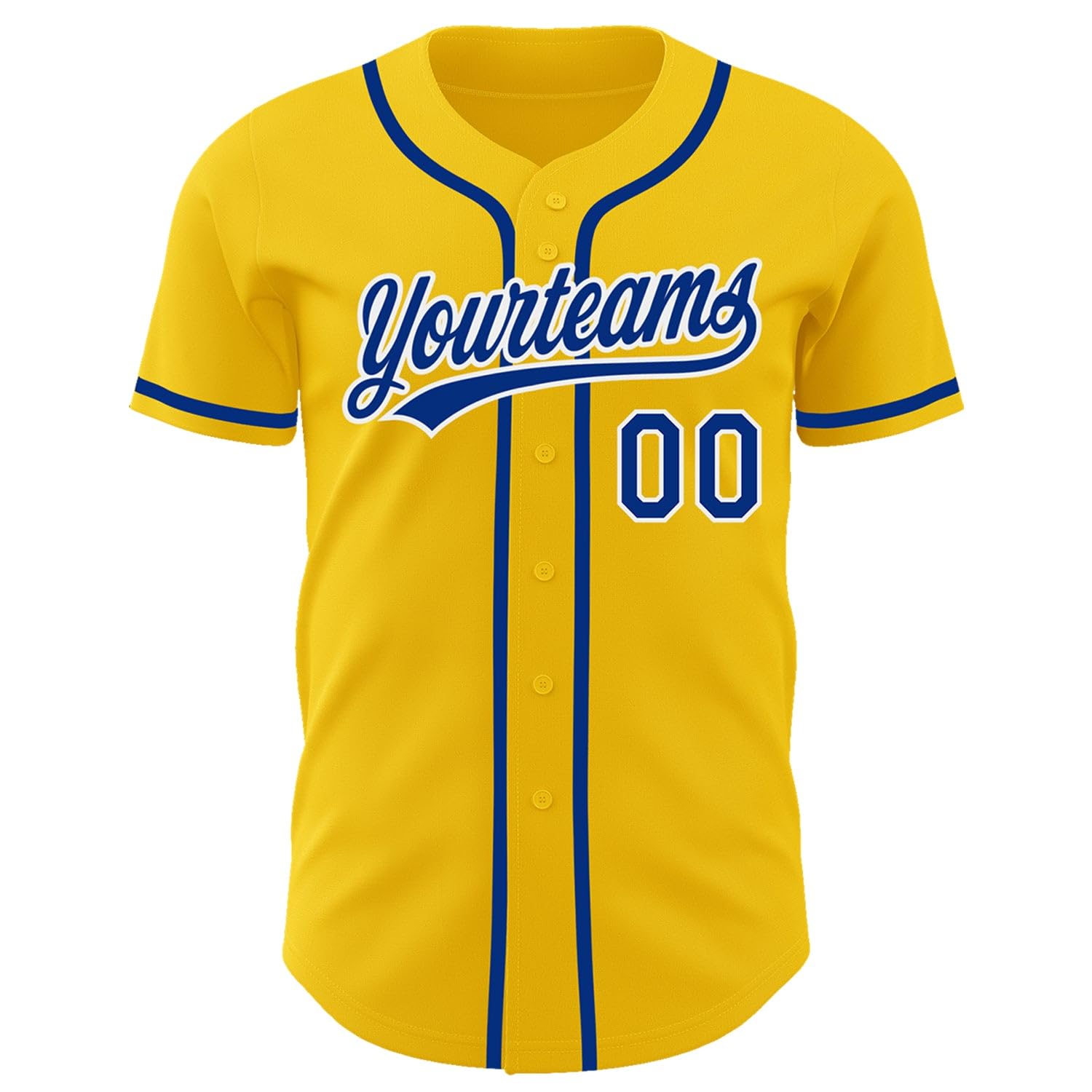Generic Yellow Royal and White Baseball Jersey Men Women Youth Kids, Custom Baseball Jerseys Printed Stitched Name Number Logo Baseball Uniform