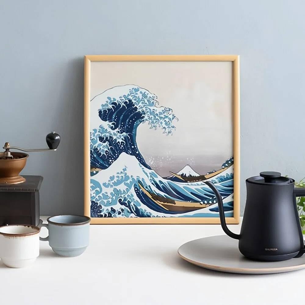 Vtrbwze Furoshiki Japanese Wrapping Cloth Large 27.6" Square Reusable Eco Gift Wrap Fabric Ukiyo-e Design, for Christmas Birthday Gifts, Wine Bottles (The Great Wave Off Kanagawa)