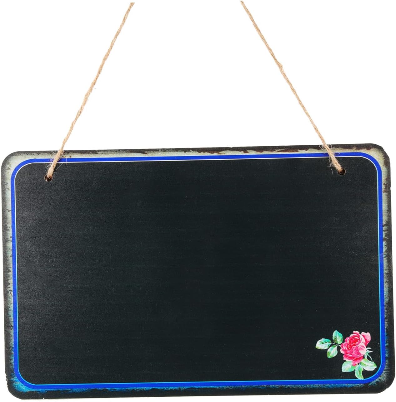 Rectangular Chalkboard Message Board Single-Sided Decorative Bulletin Memo Notice Board for Home Kitchen Café Wall Hanging DIY Sign Style