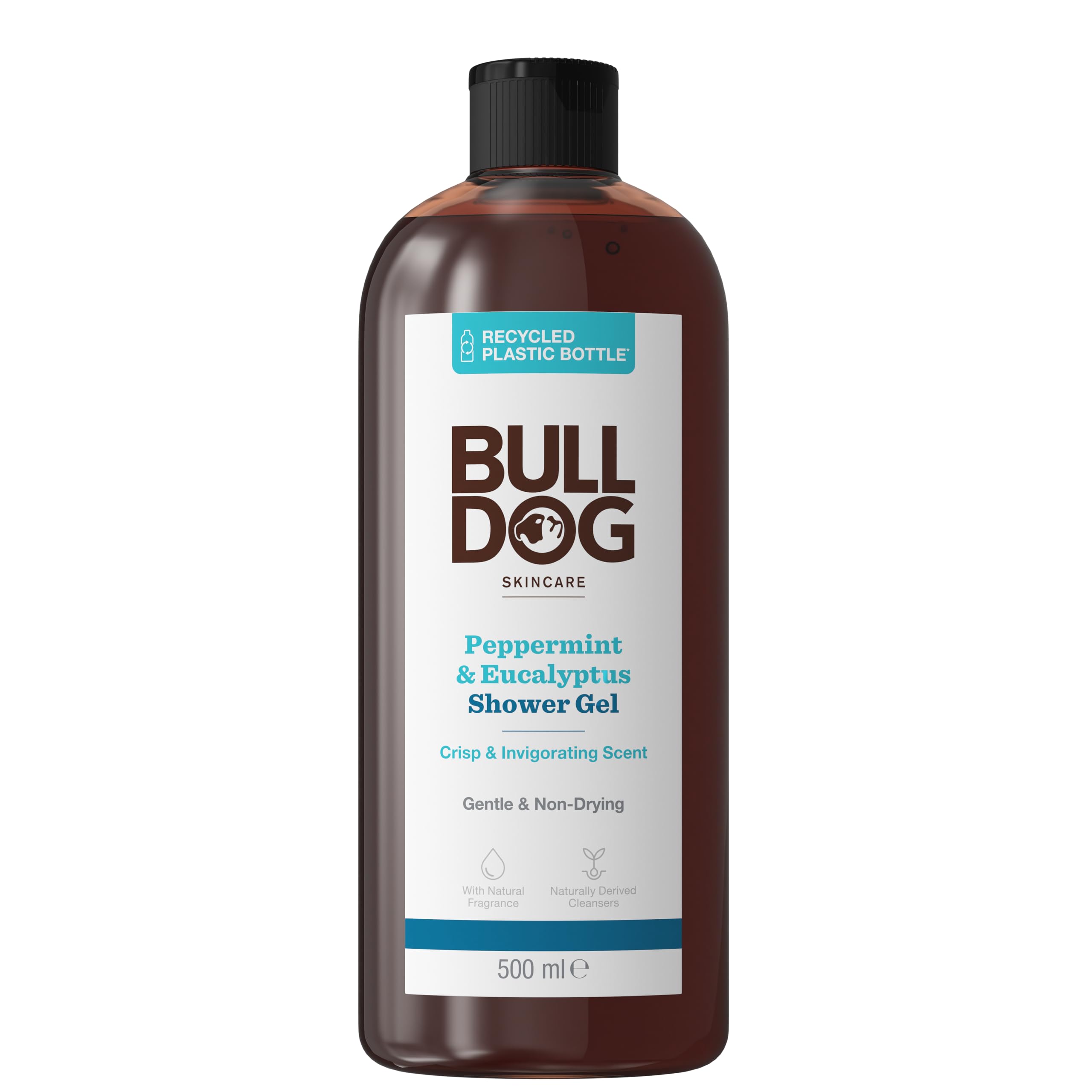 Bulldog Skincare Peppermint & Eucalyptus Shower Gel 500ml Men’s Shower Gel Natural Fragrance
