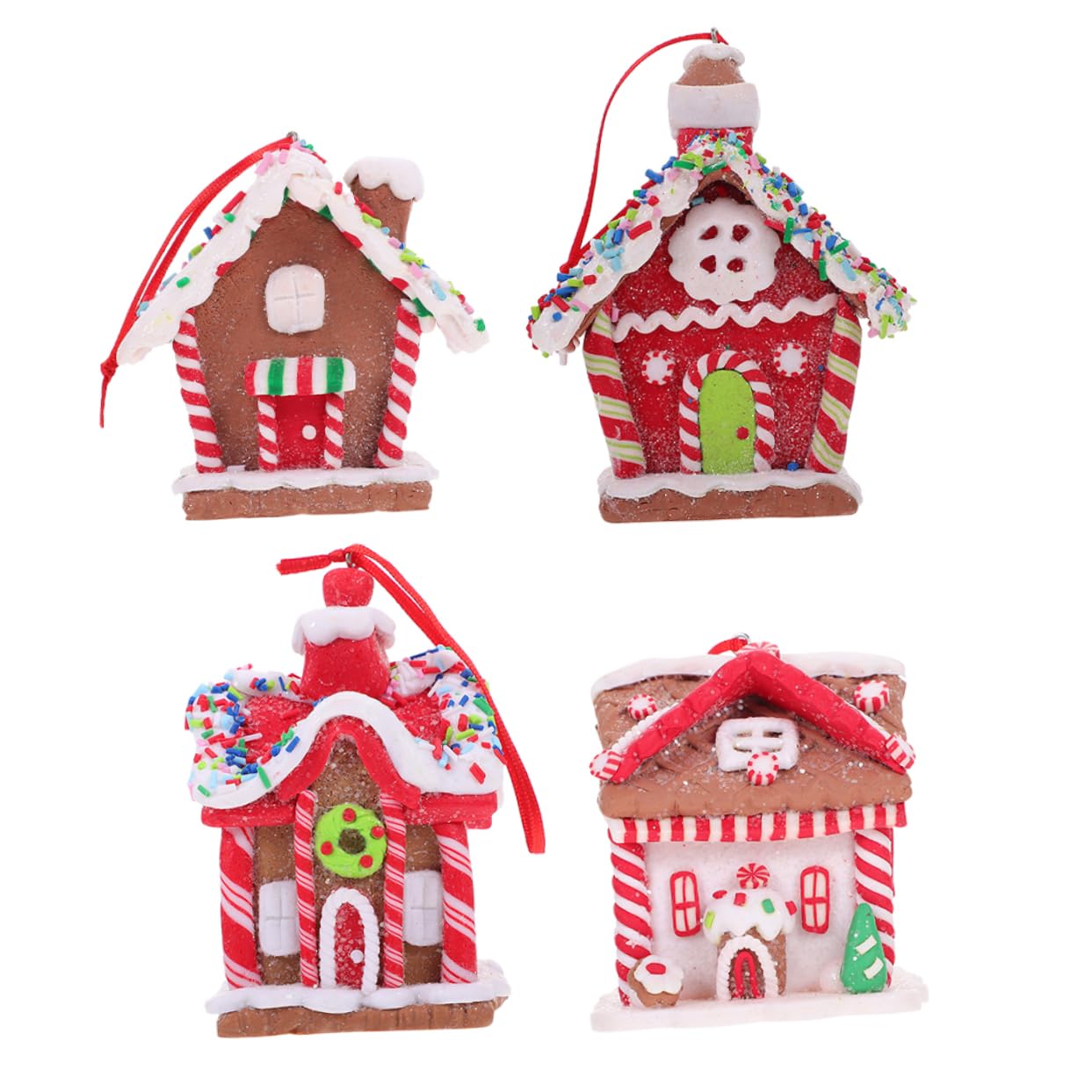 Cabilock 4piezas Adornos Navideños de Casa de Jengibre para Colgar el Árbol Decoración Colgante para Fiesta de Navidad de Adornos para Árbol de Navidad