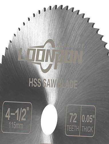 Miniatura 4 de Loonpon Hoja de sierra circular HSS de 4-12 pulgadas con eje de 78 pulgadas, hoja de sierra 72T para corte de chapa fina de plástico de madera, 3