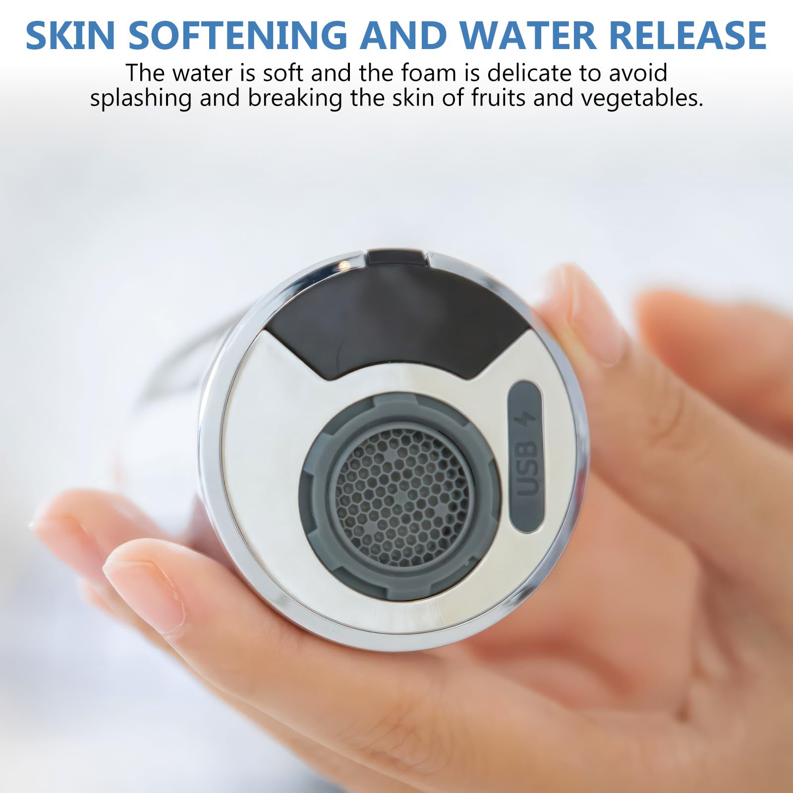 Robinet intelligent, capteur infrarouge rechargeable par USB, adaptateur de robinet à économie d'eau sans contact pour filetage externe M22 et filetage interne M24
