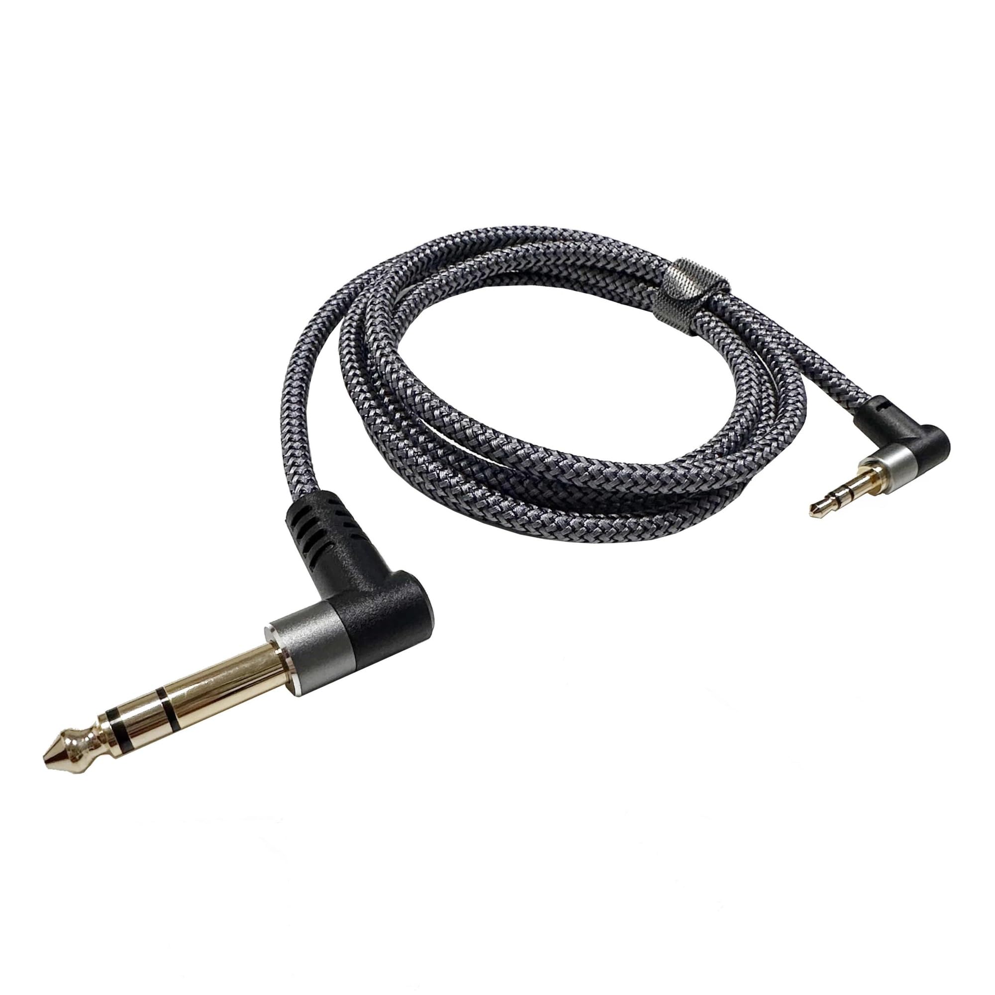 Professionelle Gitarren Audiokabel 90 Grad 3,5 Bis 6,35 Adapterkabel Für Mixer Verstärker Player Lautsprecher Vergoldet Langlebig | Gitarren-Audiokabel(2.4m 2pcs)