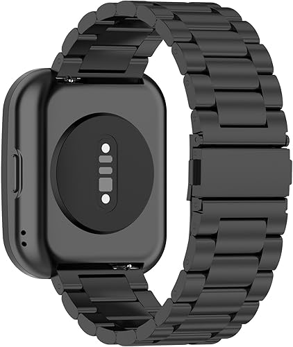 TenCloud Correas de reloj inteligente compatibles con Amazfit Bip 5 correa de acero inoxidable sólido para mujeres y hombres, correa de metal para