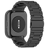 TenCloud Bands Compatible with Amazfit Bip 6 5 Balance Solid Stainless Steel Strap Women Men Wristband Metal Watch Link Band