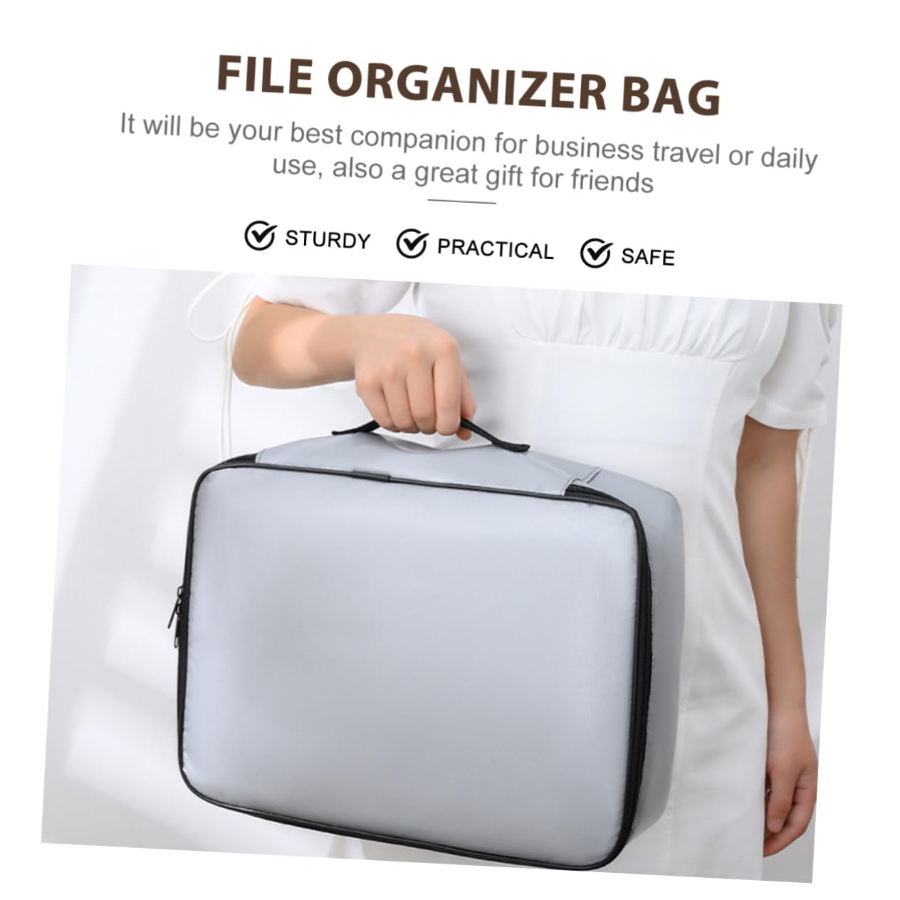 Borsa Portadocumenti Ignifuga Organizer da Viaggio con Cerniera Ignifuga e Serratura Codice per Documenti Carte e Oggetti di Valore