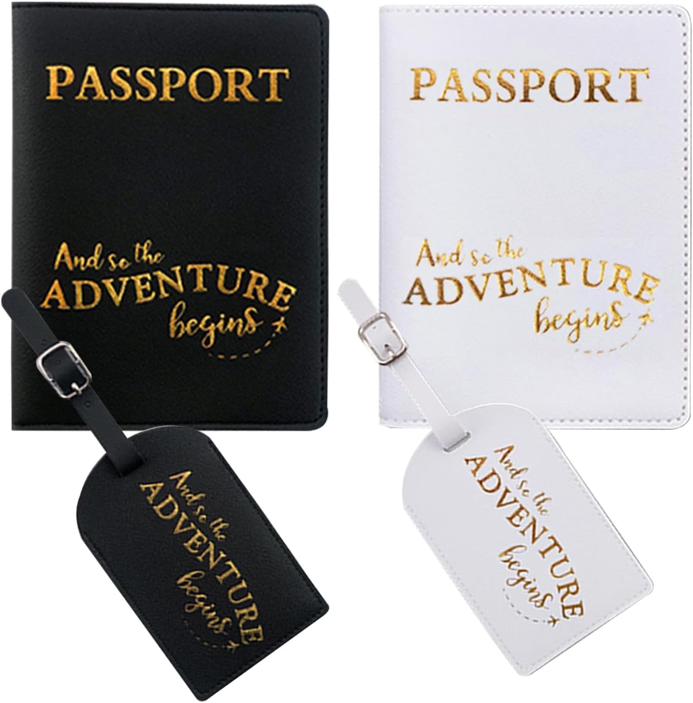 Passport Wallets Travel Holder Set,his and her passport holder and luggage tags,Honeymoon gift, Slim Passport Case Covers and Organizer Slots Couple Travel Luggage Tags
