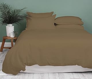 Bluemoon Homes 1000 Thread Count Duvet Queen Bed for Girls, 100% Long Staple Egyptian Cotton Quilt Cover Full Size, Silky Soft, Breathable with Hidden Zipper Closure (1 Piece Duvet Cover, Taupe)