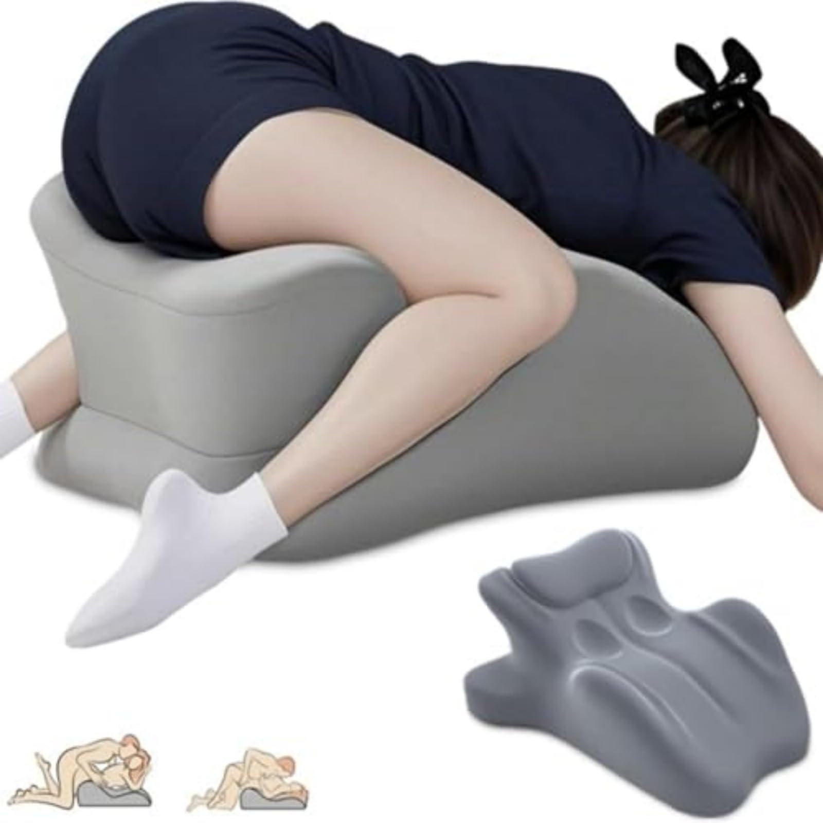 ICTWTWLLY 27° Couple Wedge Pillow Elevate Intimacy & Comfort with Premium Memory Foam - Deep Position Support, Enhanced Posture & Relaxation for Couples,gray