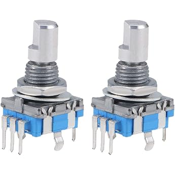 sourcing map 360 Degree Rotary Encoder Code Switch Digital EC11 7 Pins 15 mm D-Shaft Pack of 2