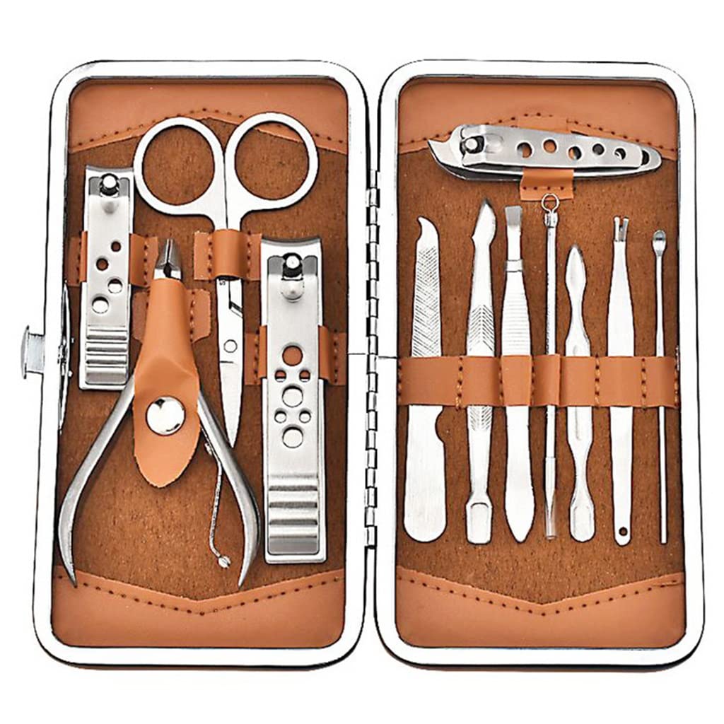 Set di Forbici e tagliaunghie in Acciaio Inossidabile, 12 Pezzi di Strumenti per Pedicure, pinze per Pelle Morta delle Unghie dei Piedi, Kit per Manicure