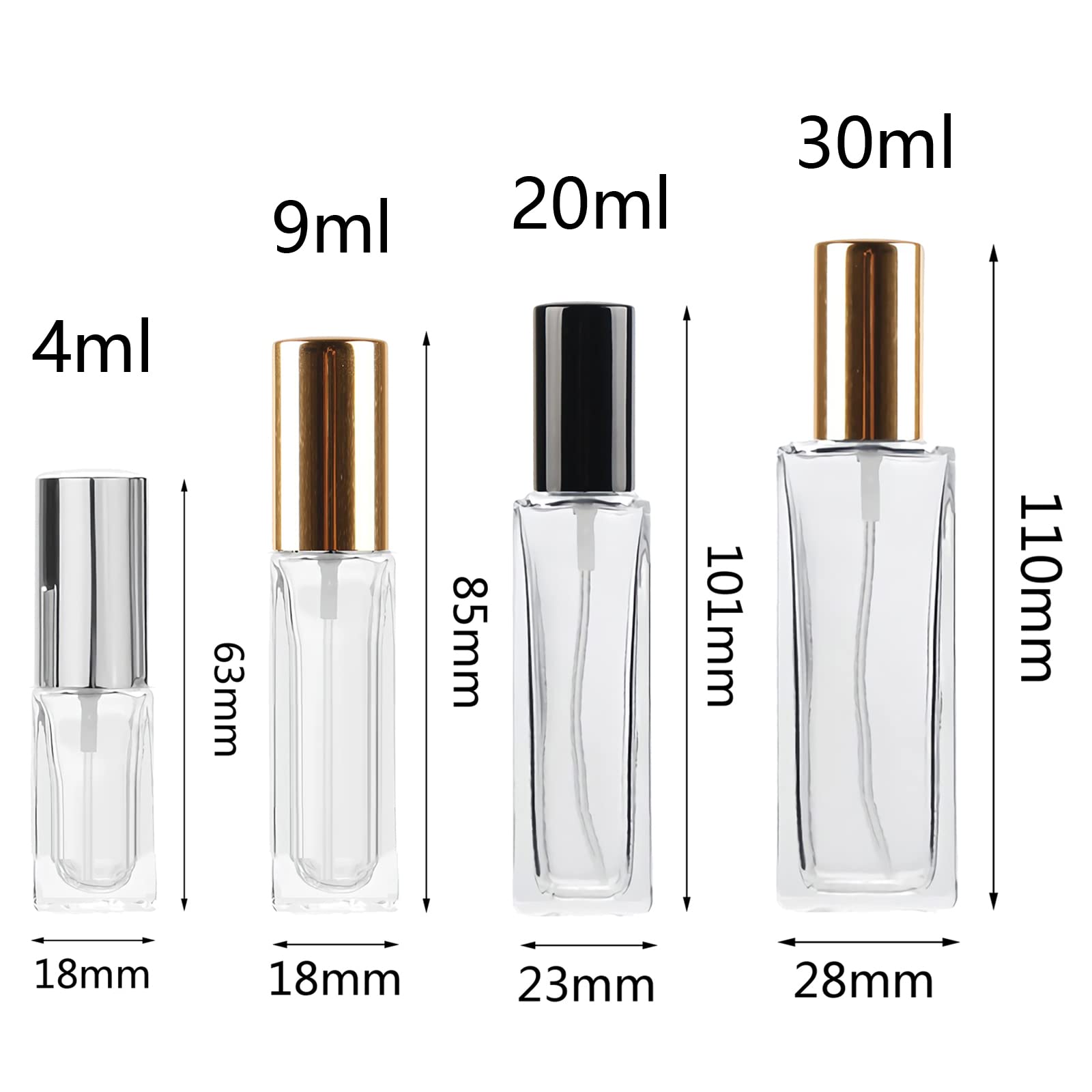 24 Stück, 30ml Transparent Mini Nachfüllbar Parfümzerstäuber Sprühflasche Mit Silber Deckeln Nachfüllbar Sprühflaschen Leer Tragbare Parfüm Sprühflasche