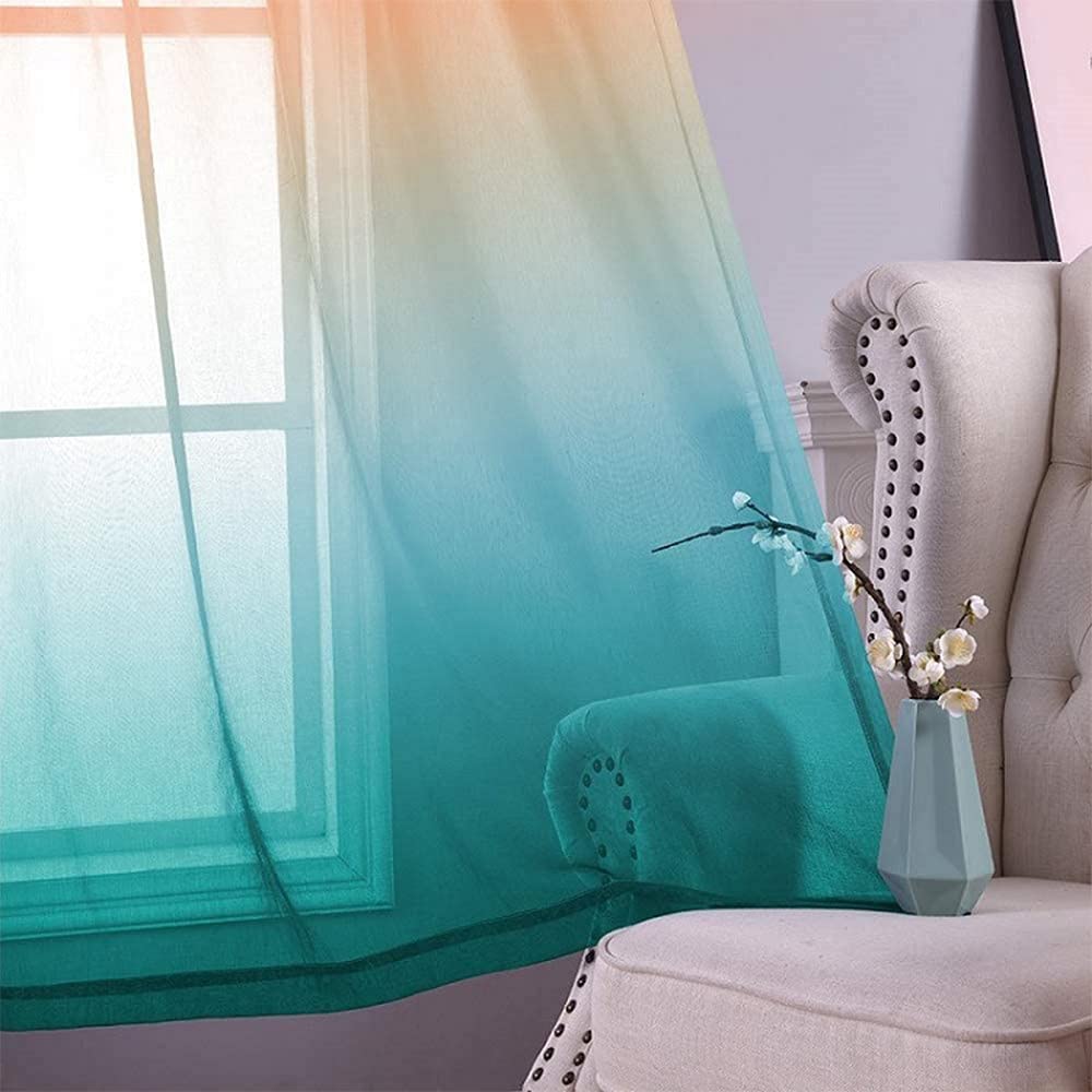 Tende Voile Trasparenti Hiseng 2pz - Design Con Nuvole E Stelle, 140x280cm, Per Interni E Balconi - Foto 4
