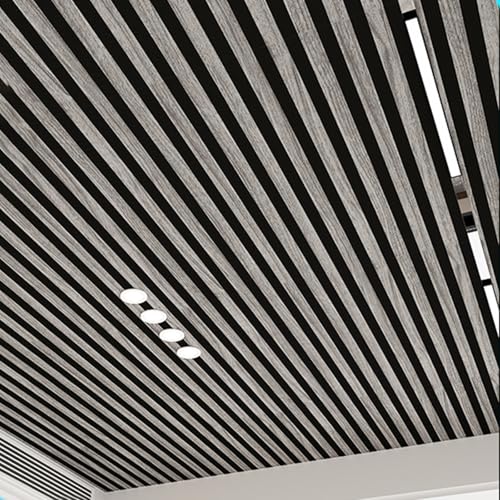 Lot de 10 panneaux de plafond en mousse 3D - Autocollants imperméables - Motif rayé - 67 x 67 cm - Parfait pour décoration murale intérieure et rénovation de maison