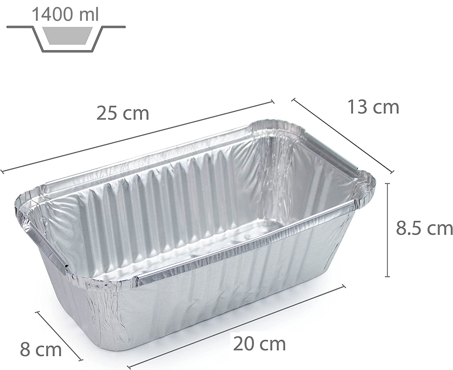 100 Einwegschalen aus Aluminium mit Deckel zum Transport von Lebensmitteln – Einfrieren – Kochen (mit Deckel, 800 ml)