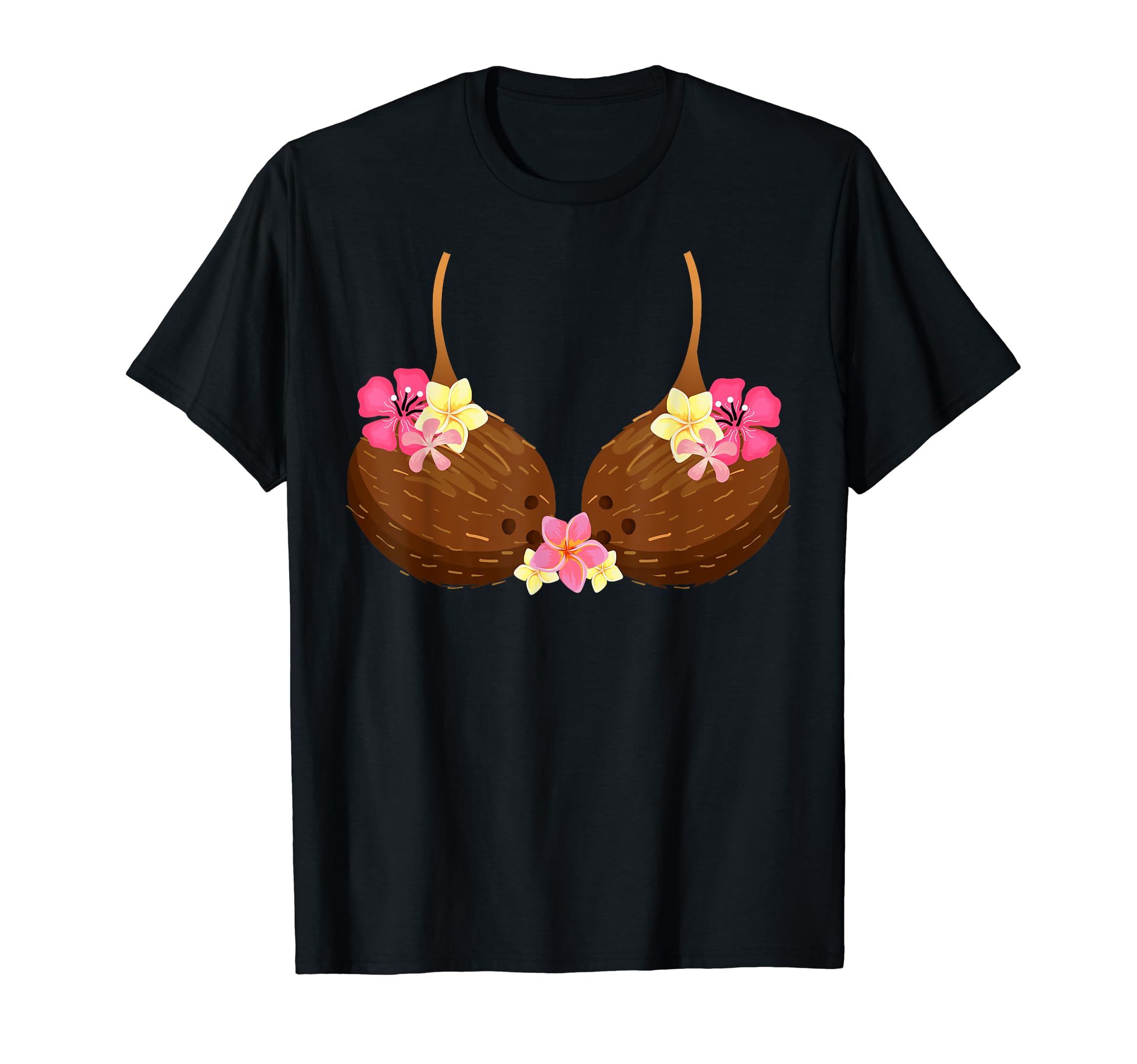 Coconut Summer Coconuts BH Lustige KokosnussFunny coconut bra with Hawaiian tropical flowers T-ShirtOEKO-TEX STANDARD 100