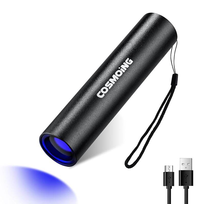 Lanterna UV 365 nm Recarregável para Detecção de Urina de Gatos COSMOING, 1 unidade