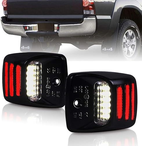 Miniatura 9 de runmade Tubo de neón OLED rojo blanco SMD LED para placa de matrícula trasera compatible con Toyota Tacoma 1995-2004