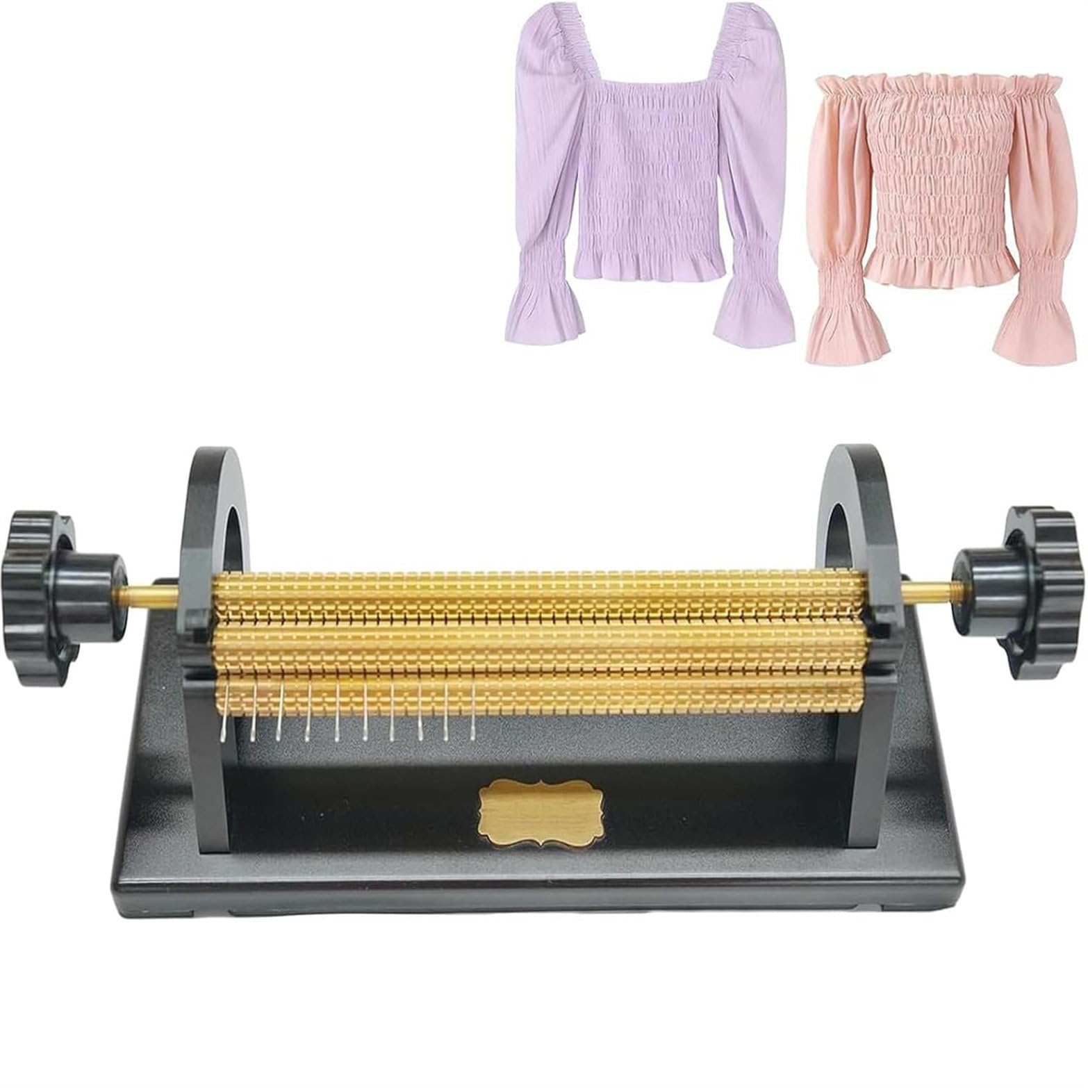 GYQSSD Smocking Pleater Machine, Adjustable Fabric Pleater with 47/64 Needle Positions, 0.5cm Needle Spacing for DIY Clothing Fabric Gathering Ruffles Sewing Craft 24Rows