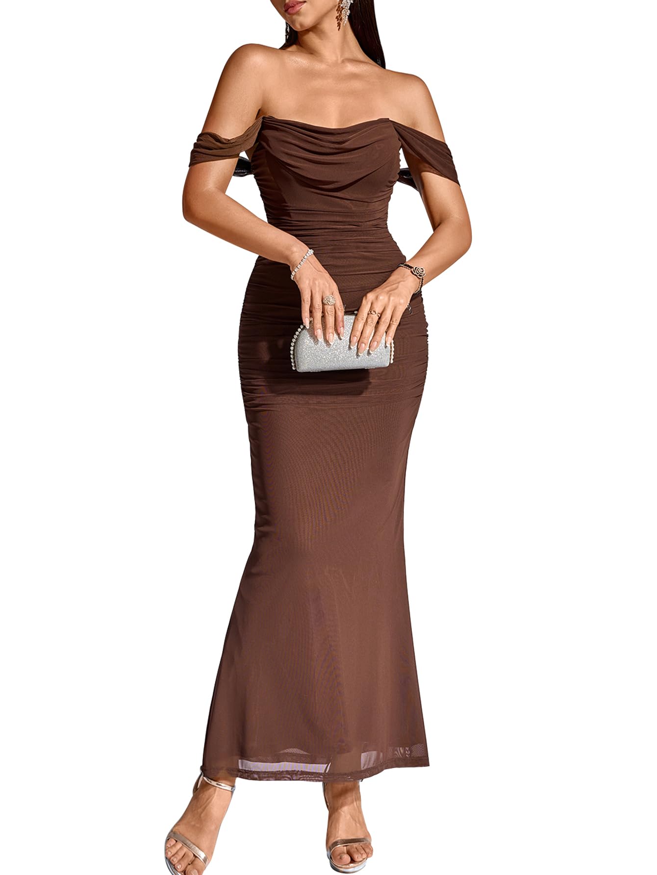 KUTUMAI Off The Shoulder Maxi Dress