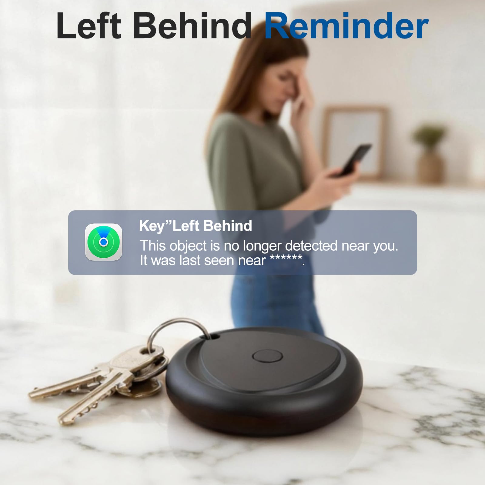 Targhette Bluetooth per tracciare bagagli compatibili con Apple Find My (solo iOS, non per Android), cercatore chiavi e localizzatore oggetti per portafoglio, zaino