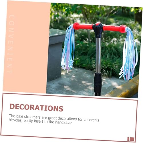 Miniatura 4 de Abaodam 12 Pcs Bicycle Ribbon Handlebar Streamers Bike Grips Tassels Scooter Grips Scooter Tassels Purple Scooter Bicicletas para Niños Mauve Ribbon